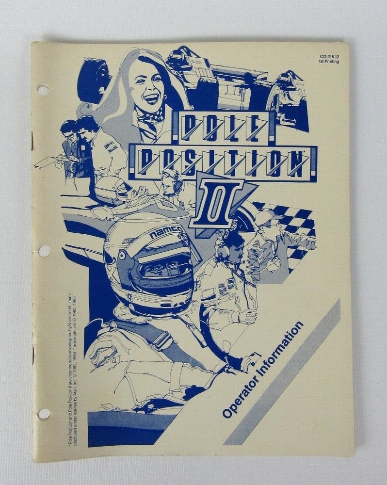 Atari Pole Position II Arcade Game Operator Information Manual