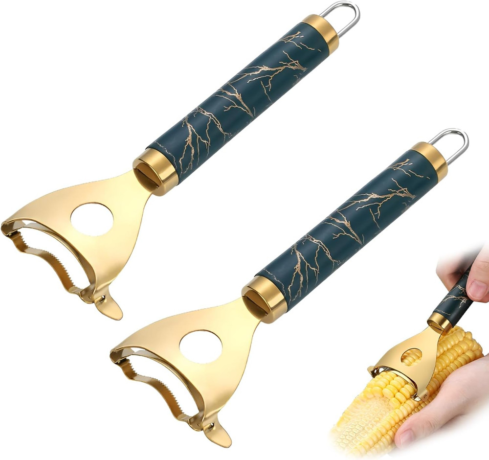 Cobb Gobbler Corn Peeler(2-Pack) – Stainless Steel Corn Kernel Stripper Tool，Lab