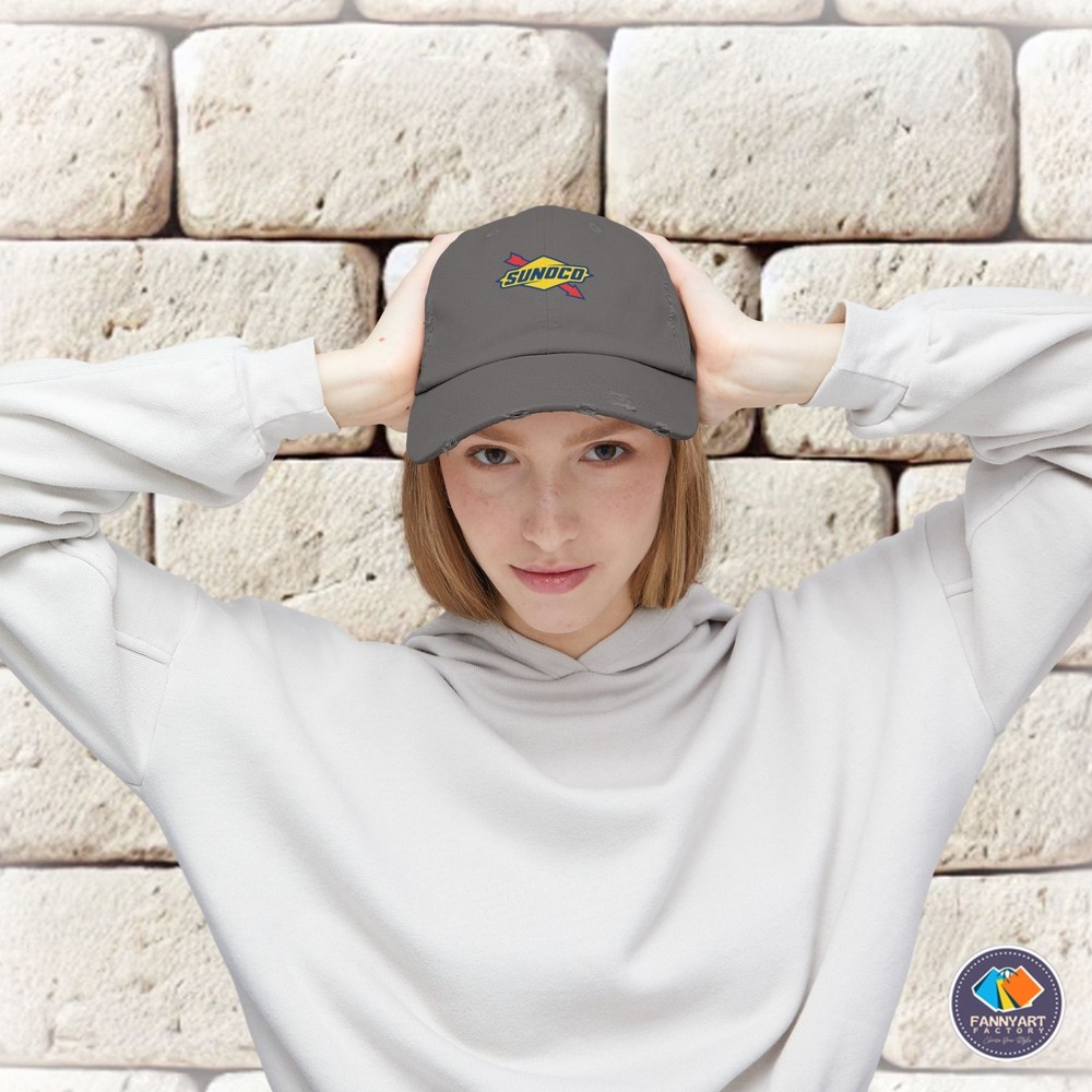 Sunoco Arrow Logo Unisex Distressed Cap