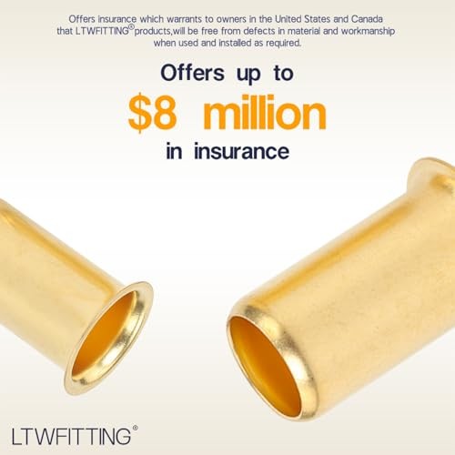 5/8-Inch Brass Compression Insert,Brass Compression Fitting(Pack of) 5/8" 50