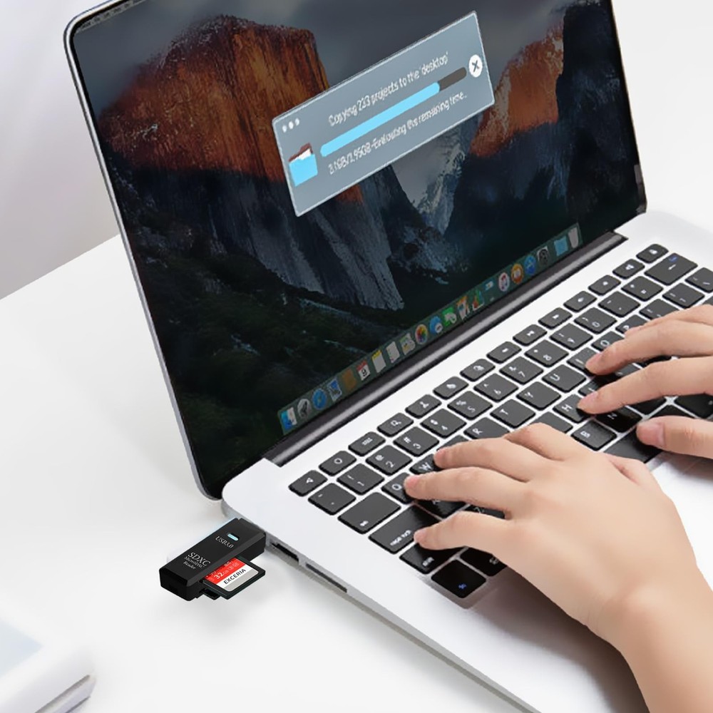 USB3.0 Micro SD Card Reader, 5Gbps 2-in-1 Compact, Black 1 Pack