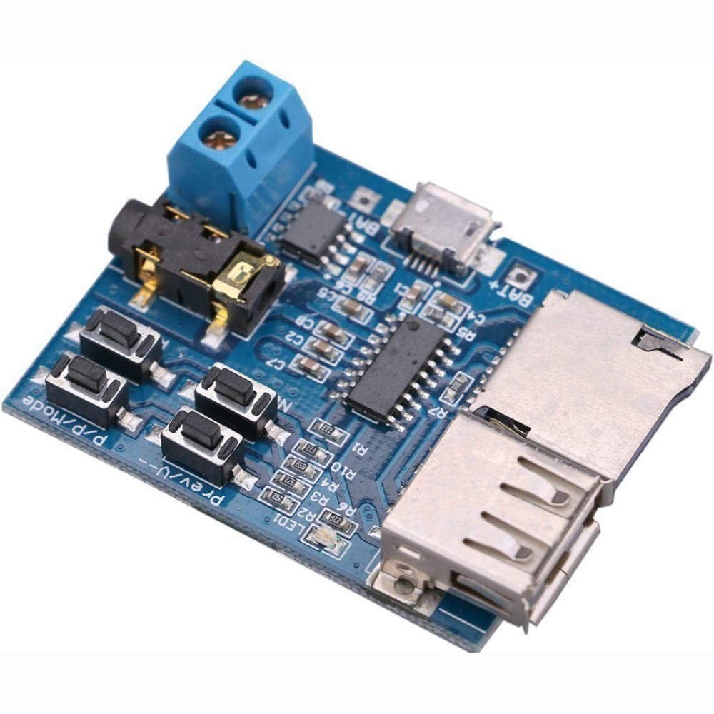 Micro USB Powered MP3 Decoder Module – Supports USB & TF Card with LED Feedback