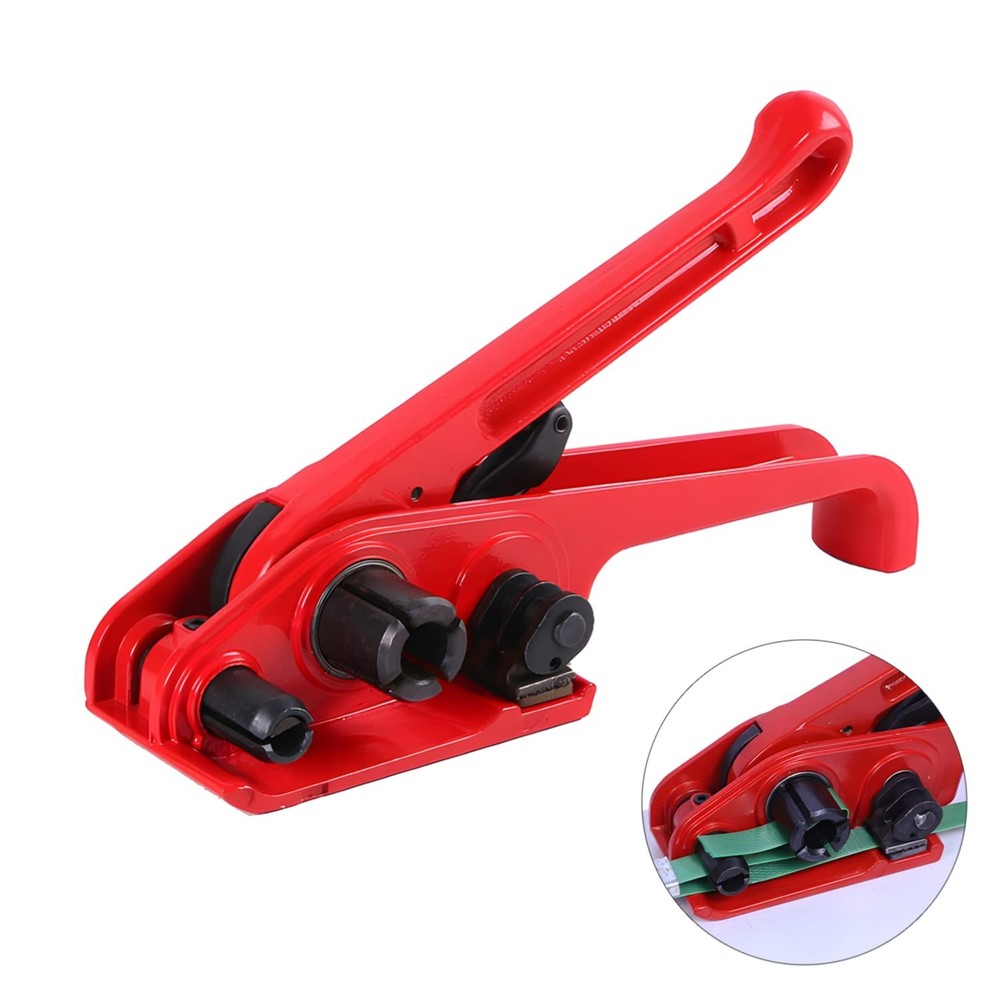 Lightweight Heavy-Duty Strapping Tool with Cutter for Polyester & Polypropylene