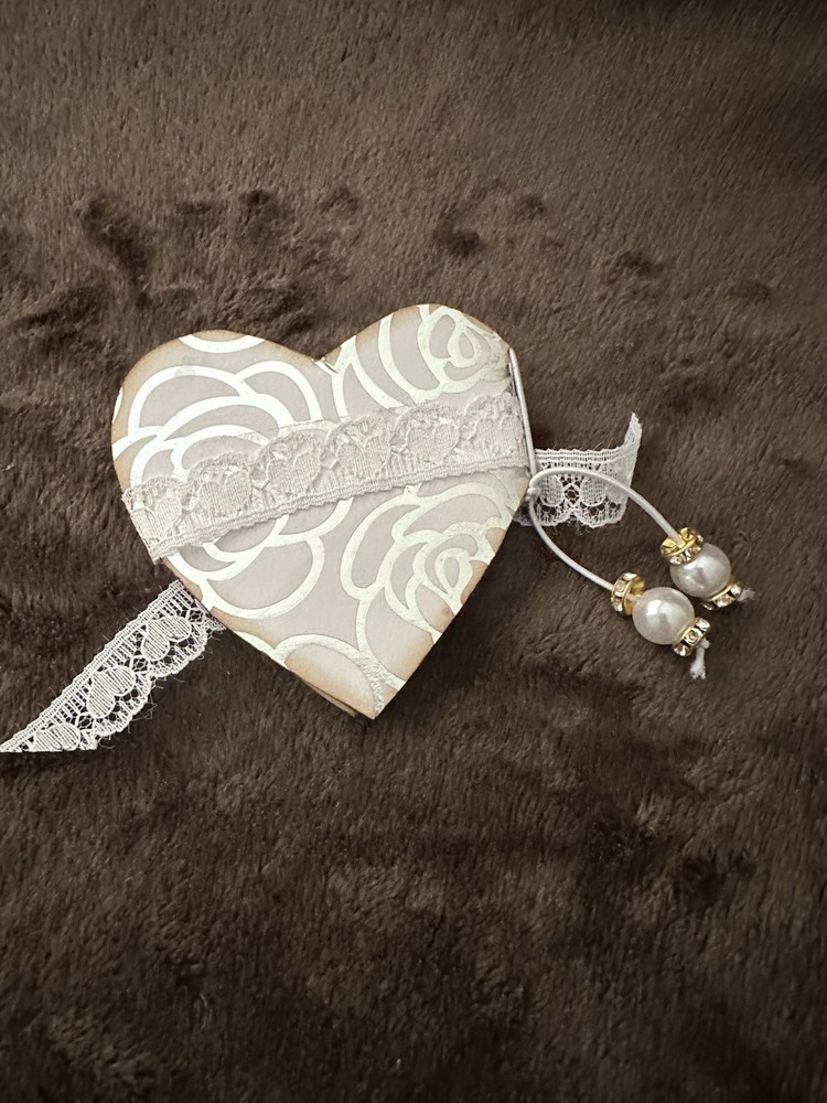 Handmade Journal Mini Notebook Silver & Peals #0781