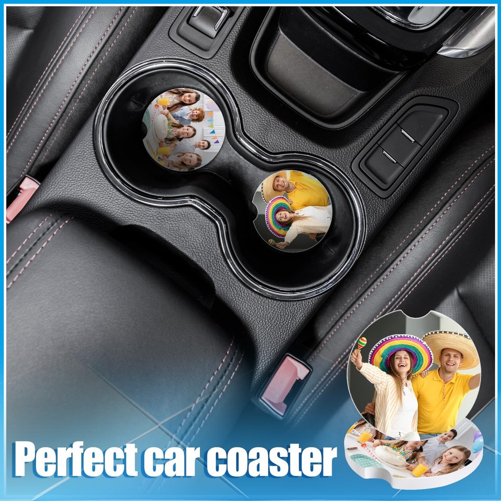 48 PCS Sublimation Ceramic Car Coasters Blanks, Absorbent Ceramic Sublimation...
