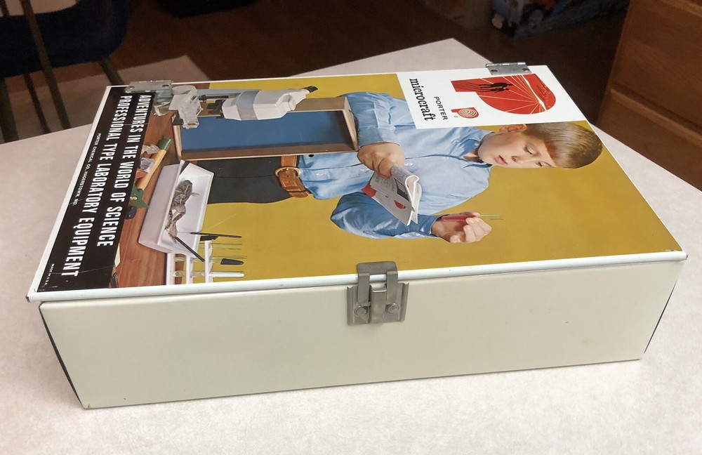 Vintage Porter Microcraft Student Research Series Microscope in Case