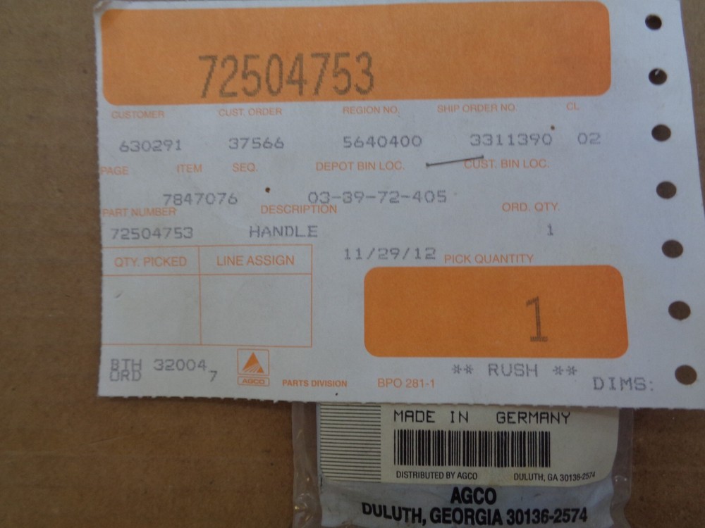 AGCO HANDLE - 72504753  BX10
