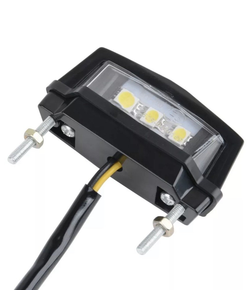 WHITE LED LICENSE PLATE LIGHT 4 LED MOTORCYCLE BLACK APPROVED VERY BRIGHT!!!
