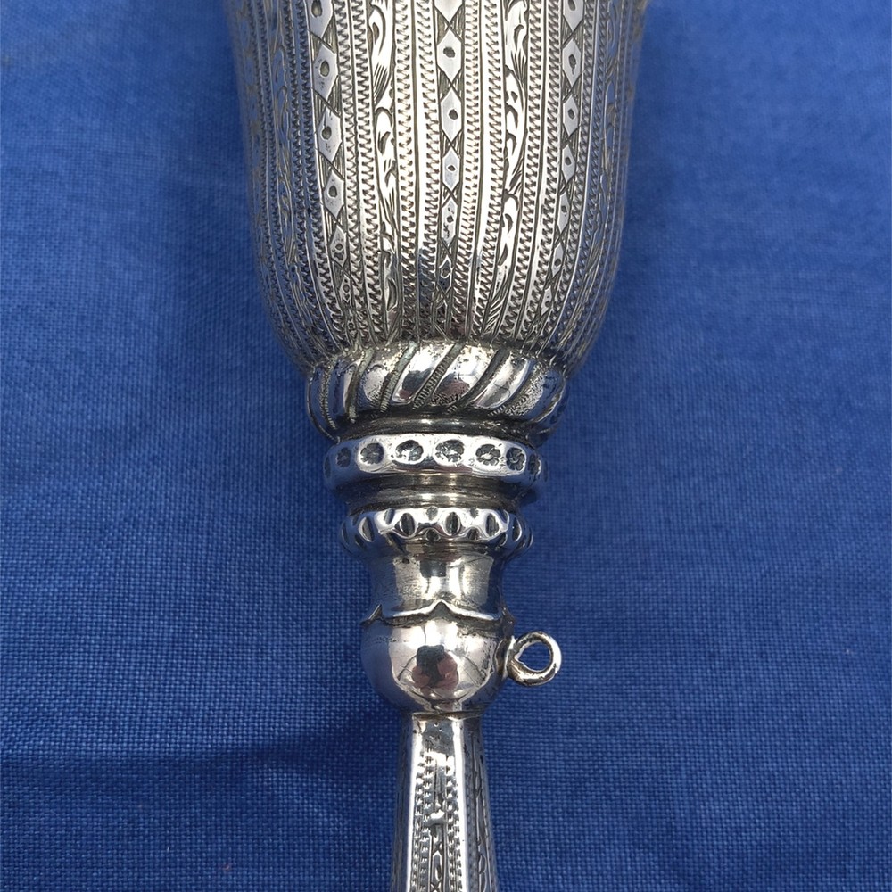 European Silver Tussie Mussie Hand Engraved (#J7459)