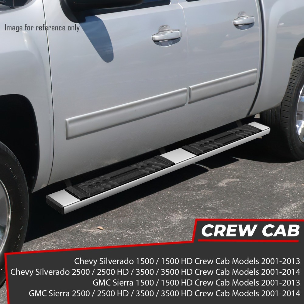 Fits 2001-2014 Silverado Sierra Crew Cab 6.5'' Running Boards Side Step Bar