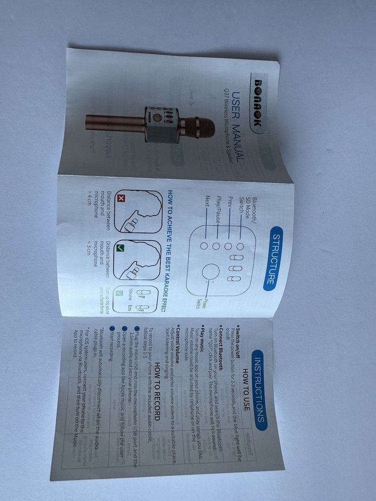 BONAOK Karaoke Wireless Microphone Bluetooth, Handheld Karaoke Machine
