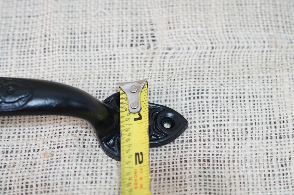2 Large Cast Iron Antique Style Door Handles Gate Pull Shed Drawer Pulls Black