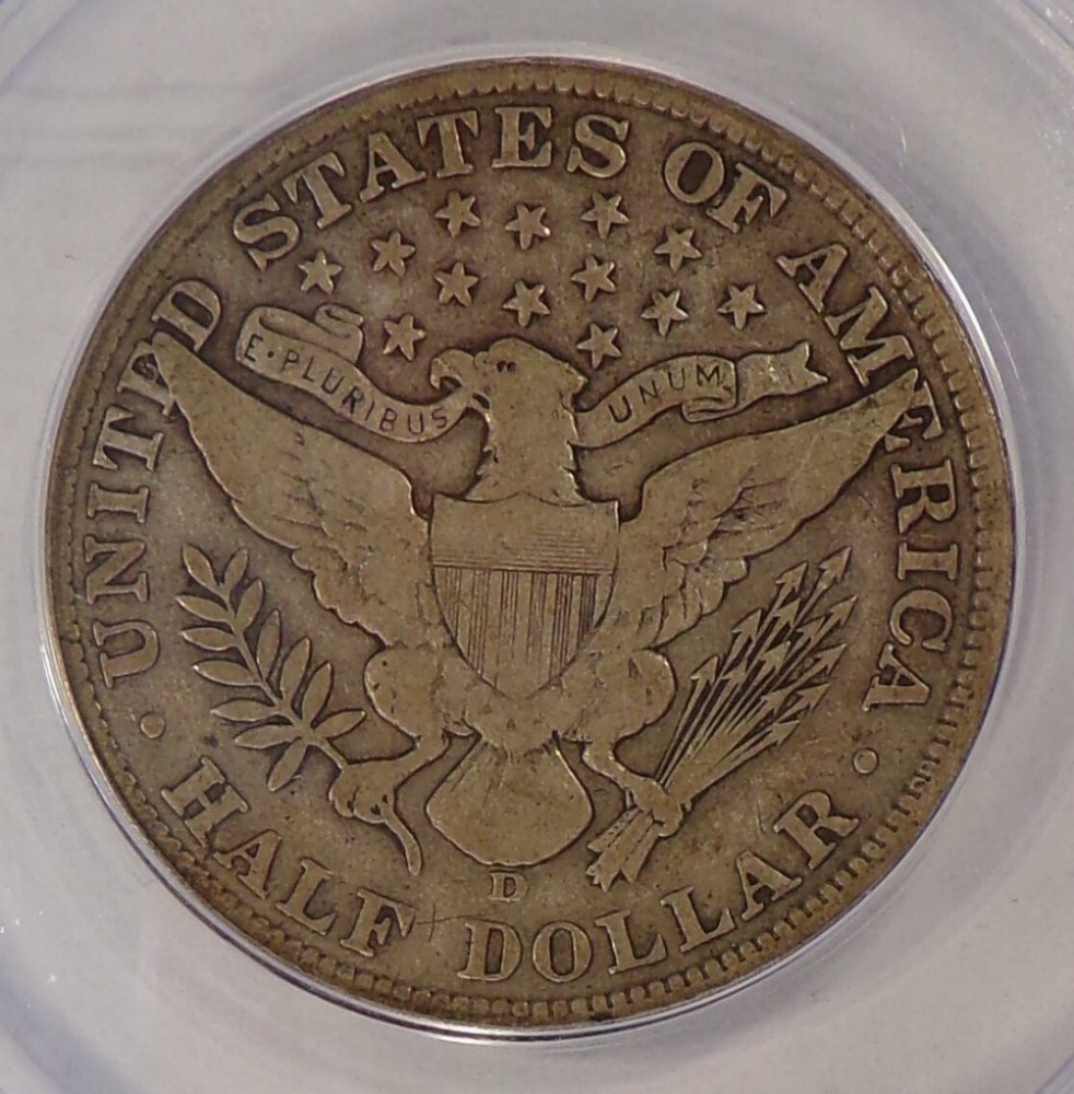 1908-D Barber Half 50c ANACS Good VG 10