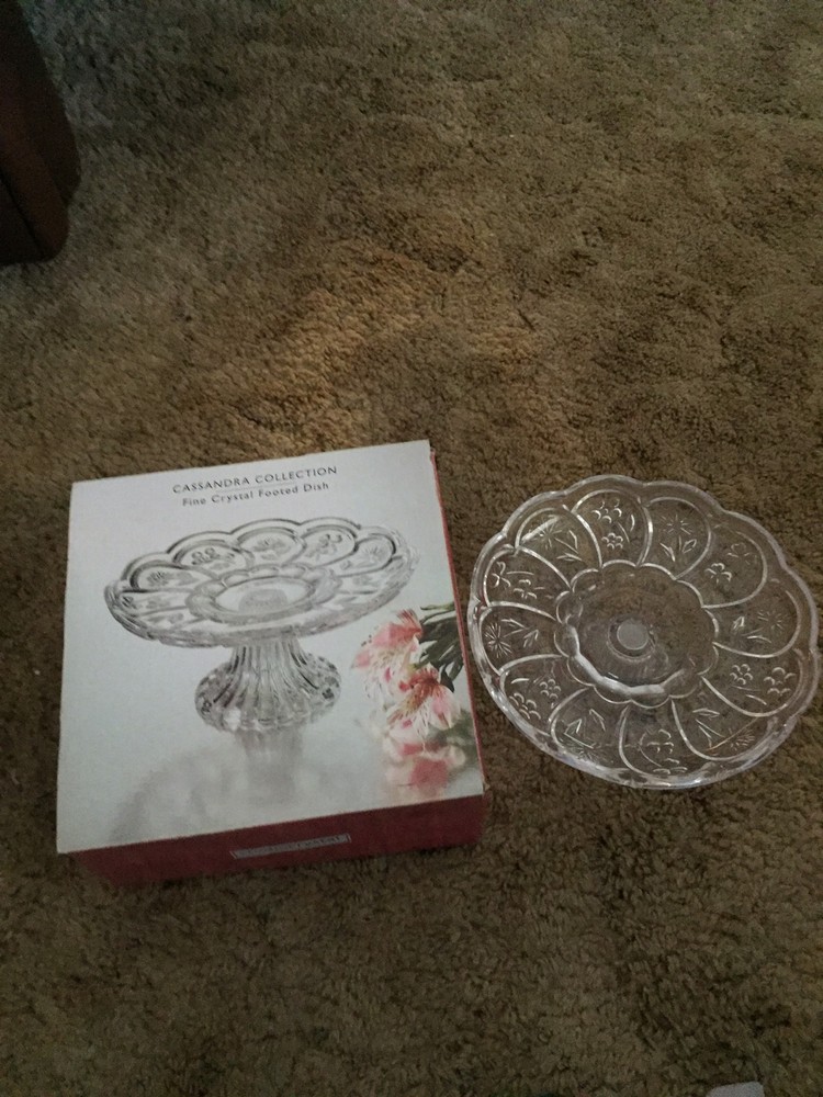 StudioCrystal Cassandra Collection Fine Crystal Footed Dish