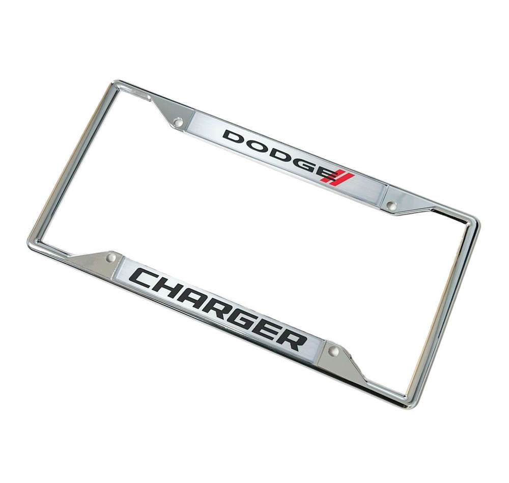Chrome Dodge Charger Metal License Plate Frame