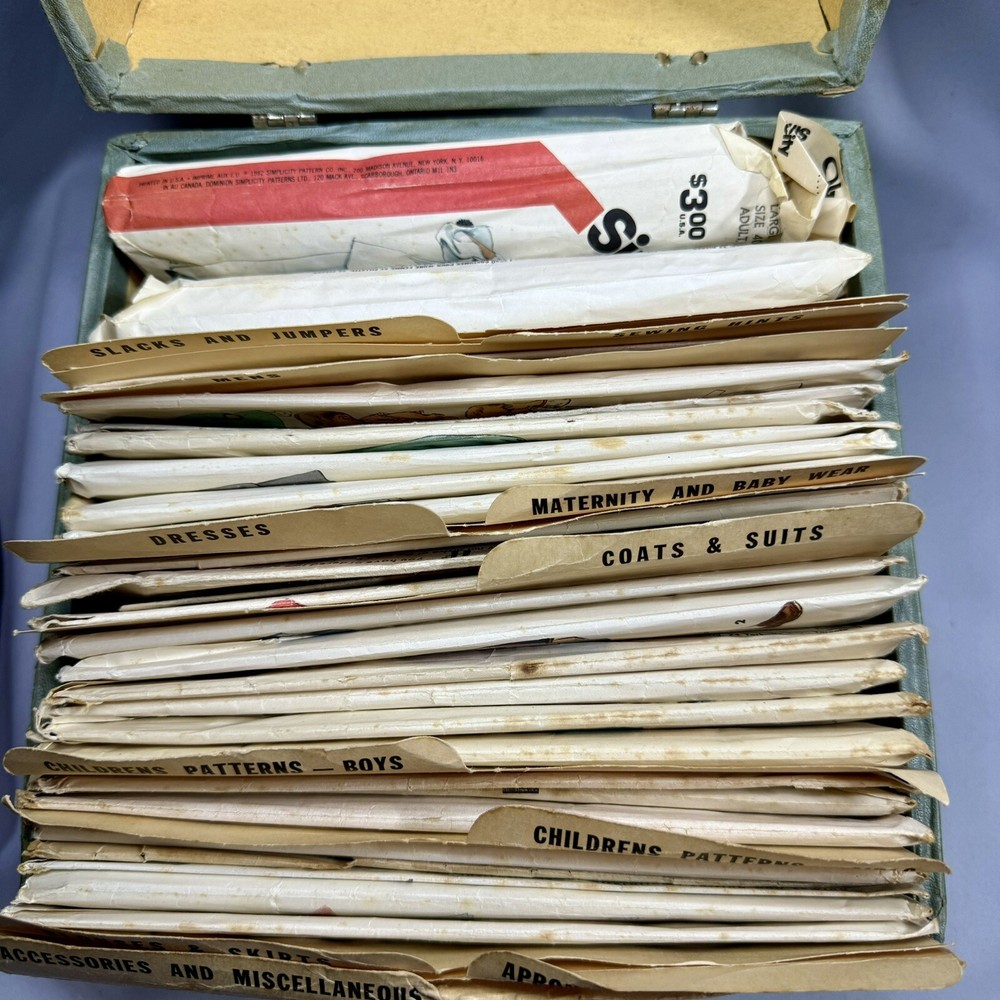 Vintage Dritz Sewing Pattern File Box Filled With Patterns