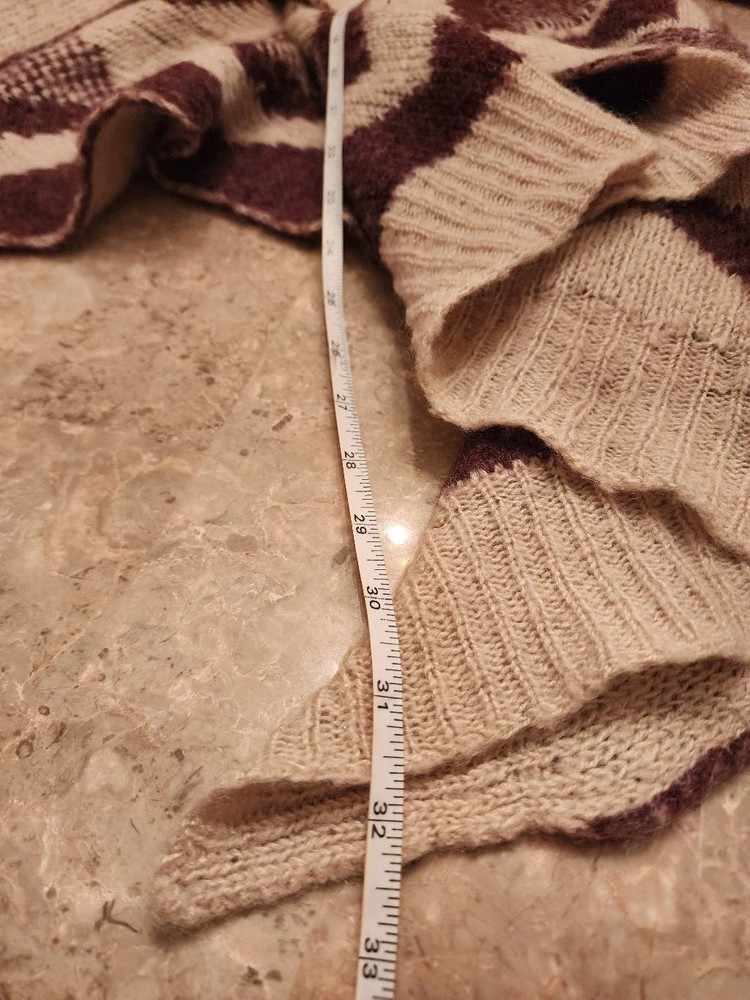 Vertigo wool blend asymmetrical high low open front cardigan size large