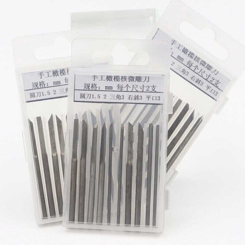 10PCS Wood Carving Chisel Tools Blade Micro Head Handmade Olive DIY Hand Set