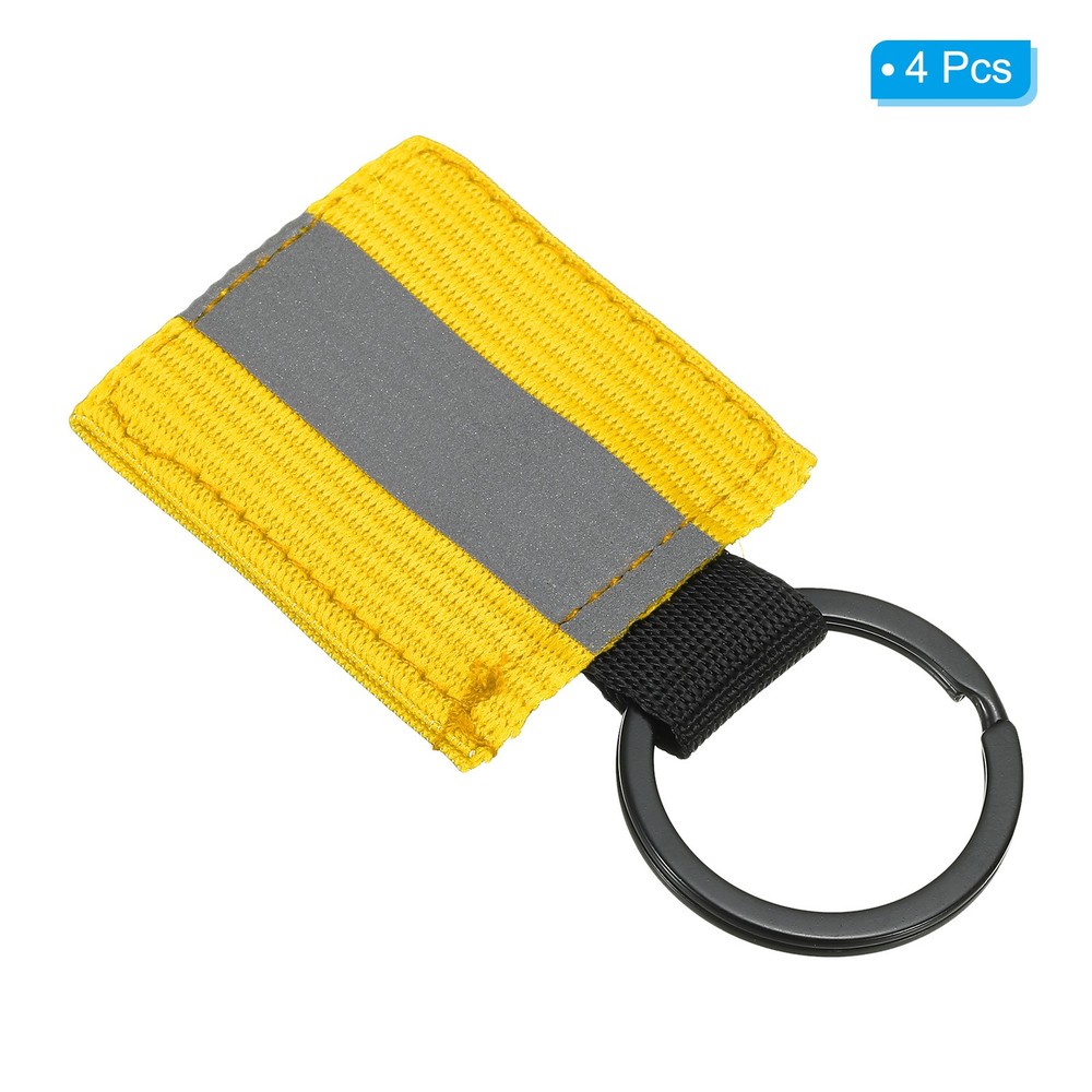 4 Pcs Reflective Keychain Tags, Reflective Zipper Pulls, Golden