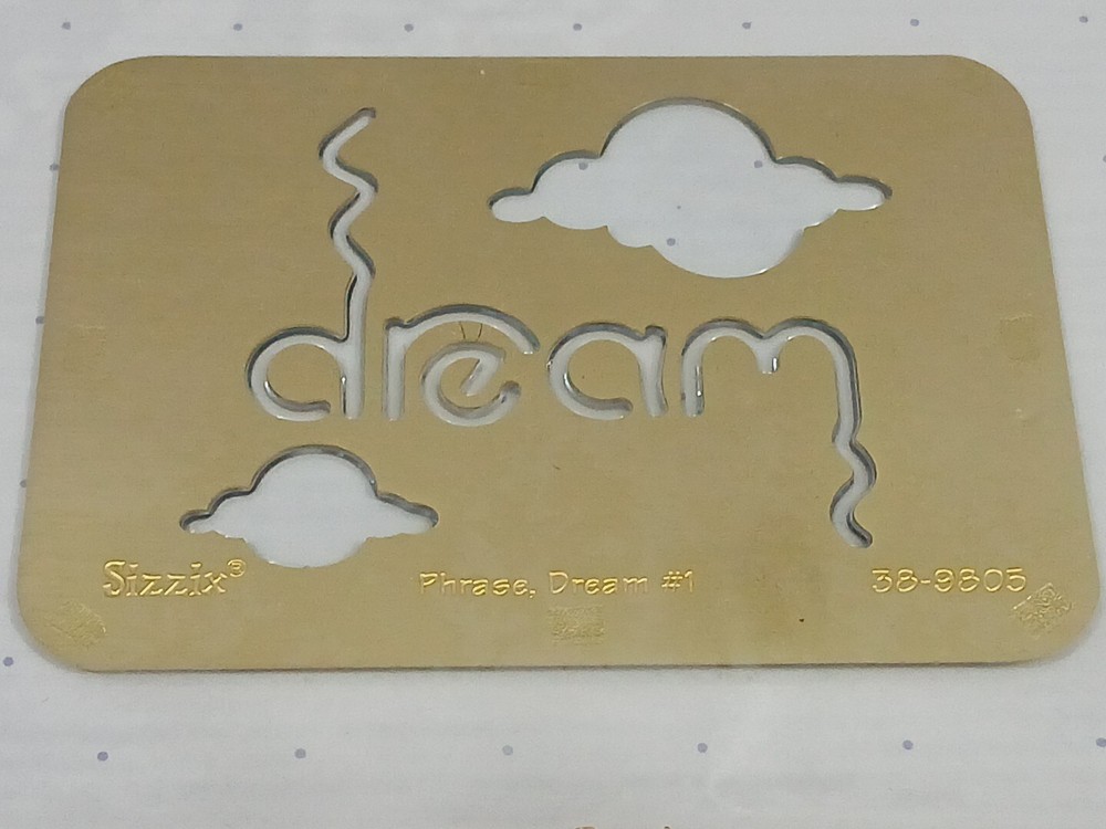 Sizzix Simple Impressions Embossing Folder PHRASE DREAM #1 38-9805 Clouds