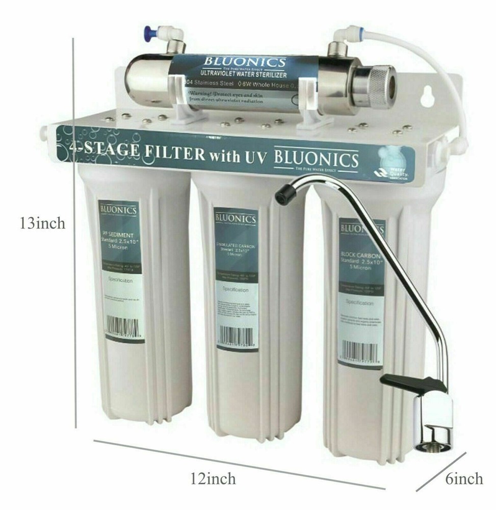 UV Ultraviolet Light Drinking Water Filter System Under Sink / Counter Purifier