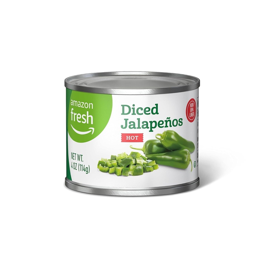 Amazon Fresh, Diced Jalapeño Peppers, Hot, 4 Oz