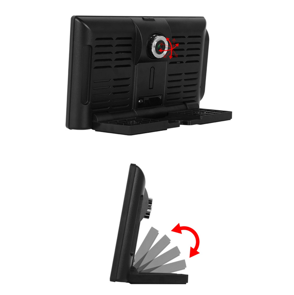 Car Monitor ADAS Front Dash Cam Foldable Wireless For Apple Carplay Android Auto