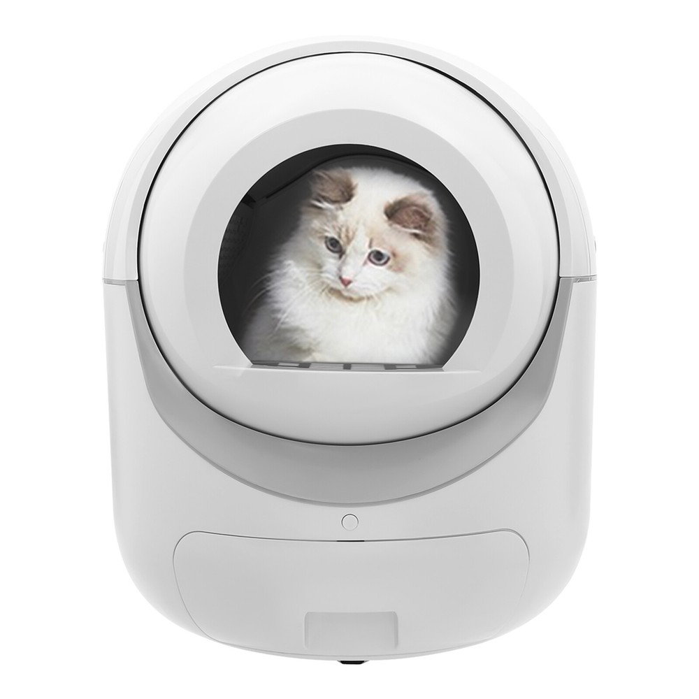 White Smart Cat Litter Box APP Automatic Self-Cleaning Litter BOX Snap-on Filter