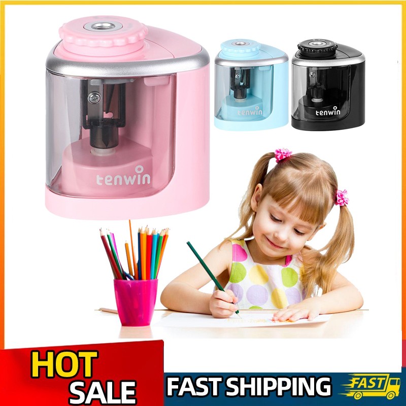 Electric Automatic Pencil Sharpener Desktop Battery Operated School Office Tool