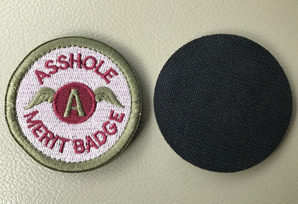 REDWING A**HOLE MERIT 2.5" Embroider Hook/Loop Badge Red Patch
