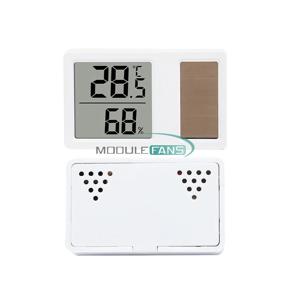 Solar power Temperature and Humidity Meter Mini Digital Thermometer Meter