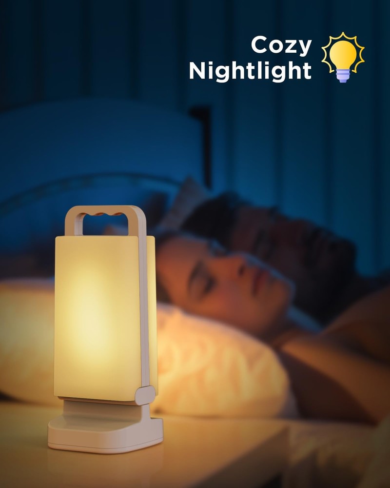 Solar Camping Lantern, Rechargeable Battery Powered White, White