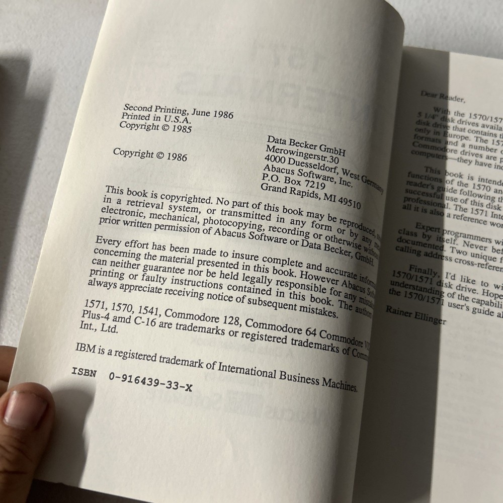 COMMODORE 1571 Essential Reference For All 1571 Internals Abacus Software Book