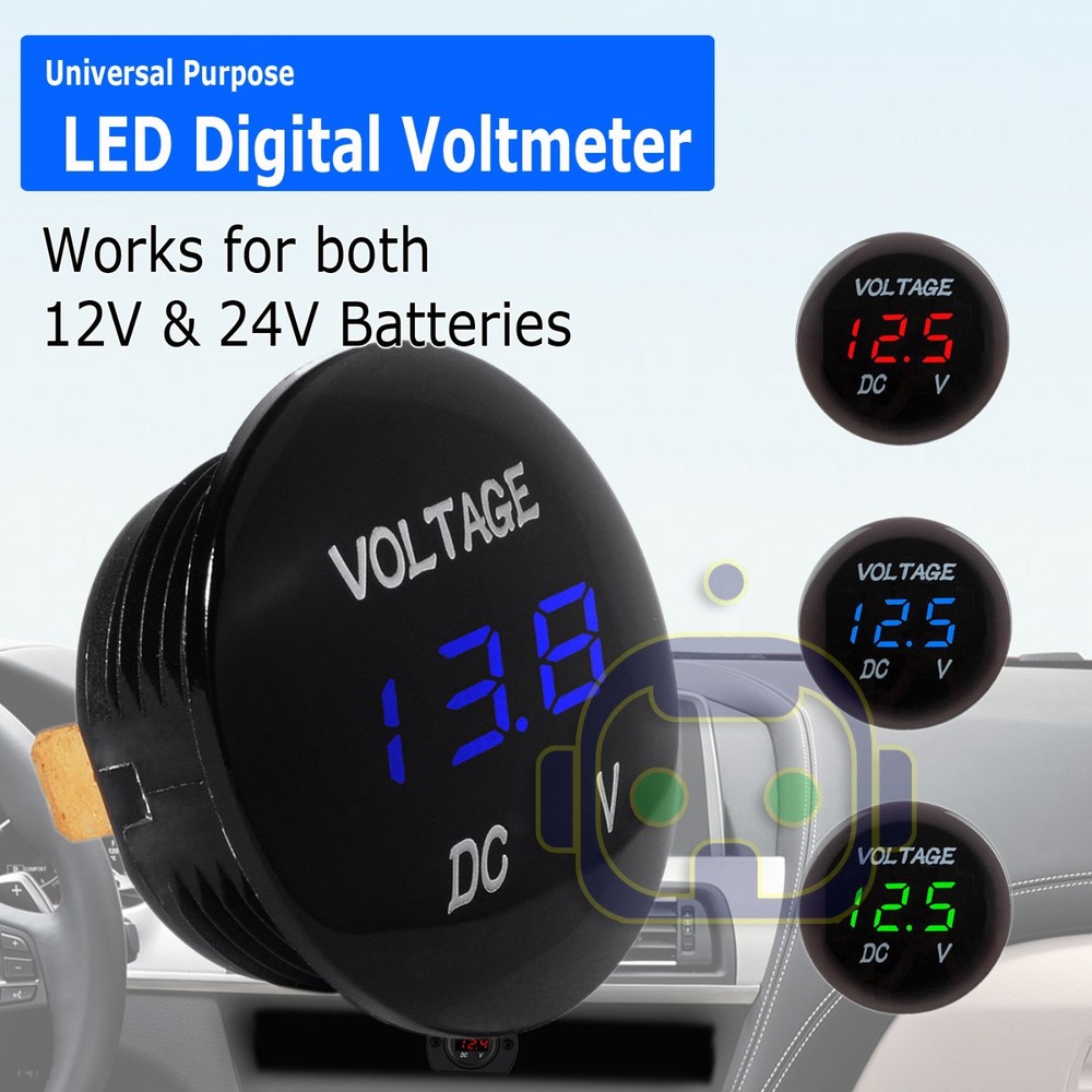 DC 12V-24V RED LED Panel Digital Voltage Meter Display Voltmeter Car Motorcycle
