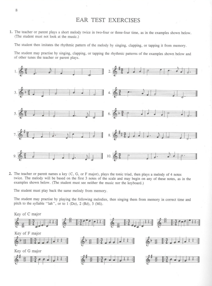 Vintage Technical Requirements For Piano Book 1 Berlin Ear Training Reading