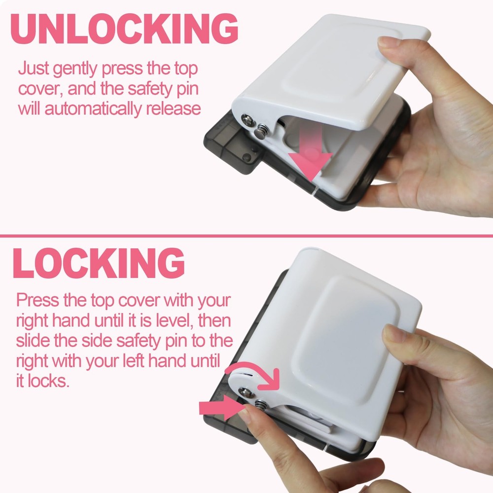 10 Hole Punch Binding Machine for Planner, Manual Binding System with 10 Mult...