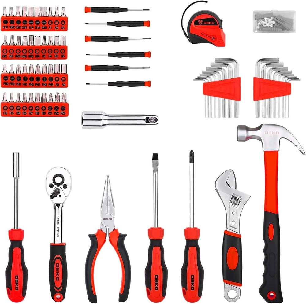 Tool Set:158 Piece Home Tool Kit, Household Basic Repair Tool Set Comes with ...