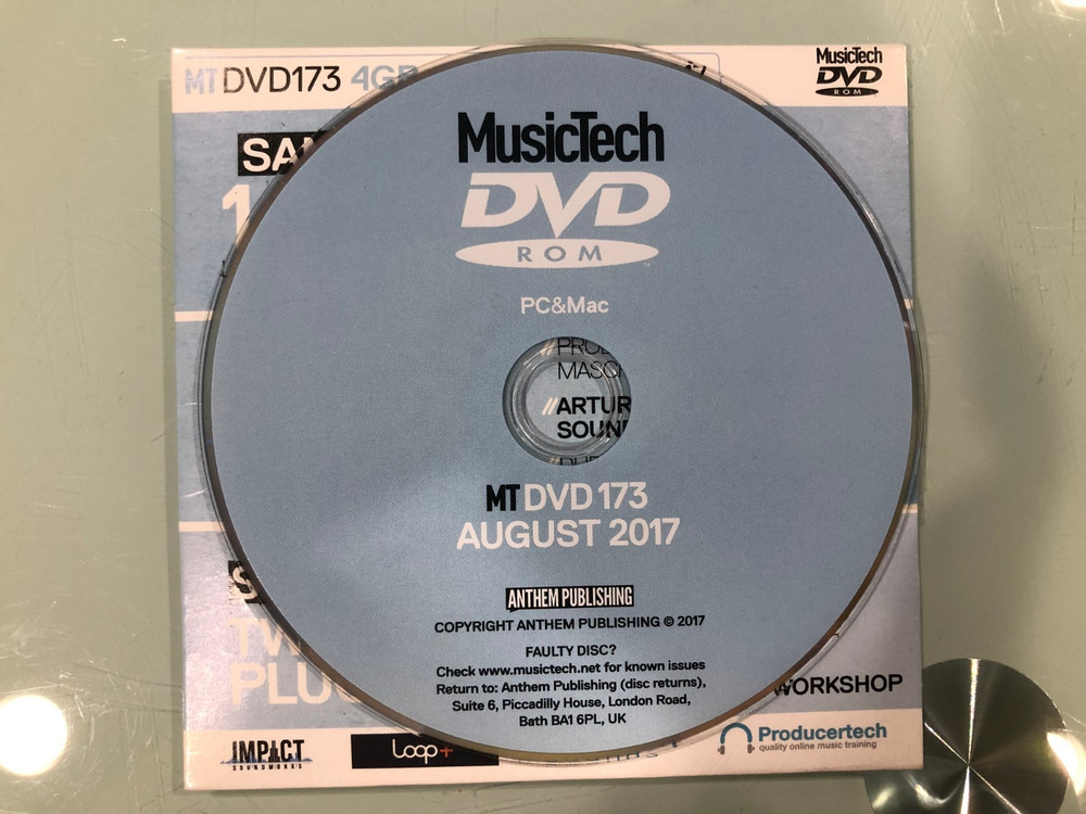 AUGUST 2017 MUSICTECH DVD 173 SAMPLES-VIDEOS-SOFTWARE DVD-ROM