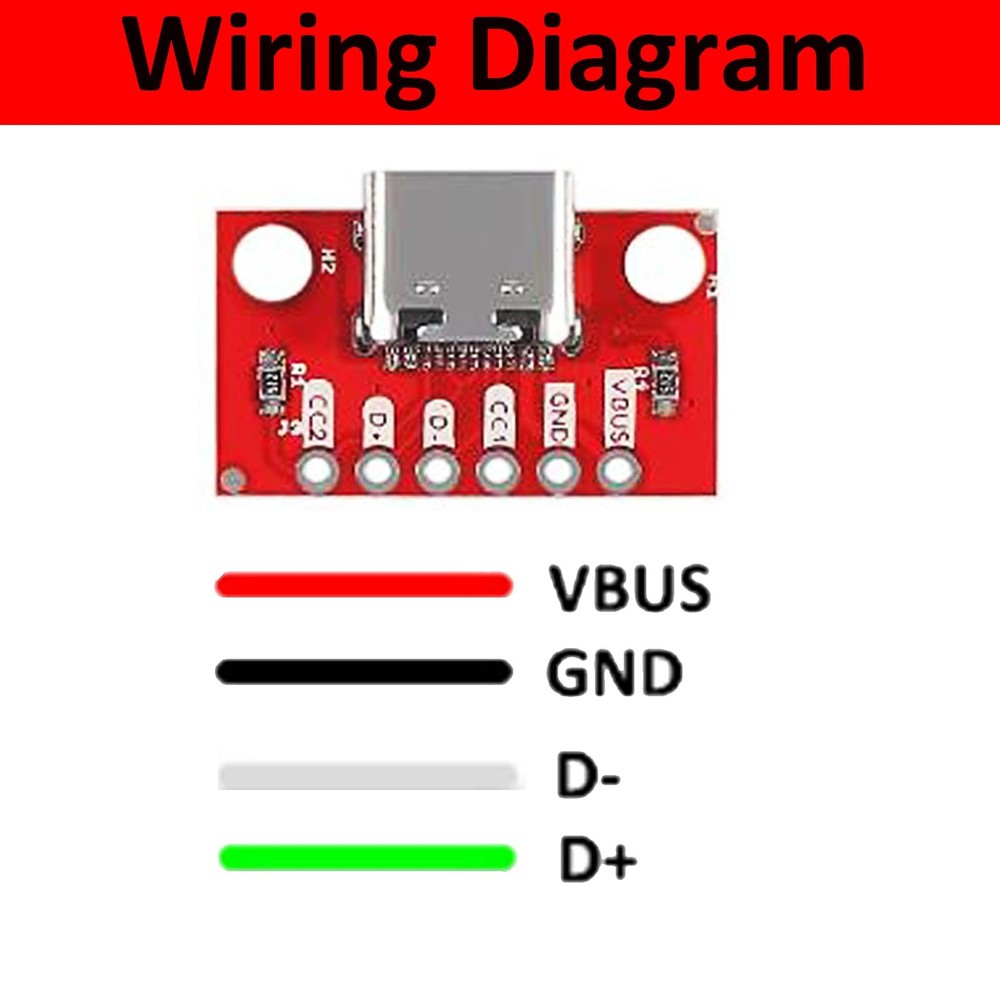 DIANN 5pcs USB Type-C Breakout Board Serial Basic Female