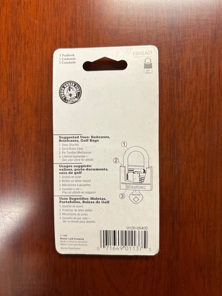 Master Lock 120KAD Padlock and Key