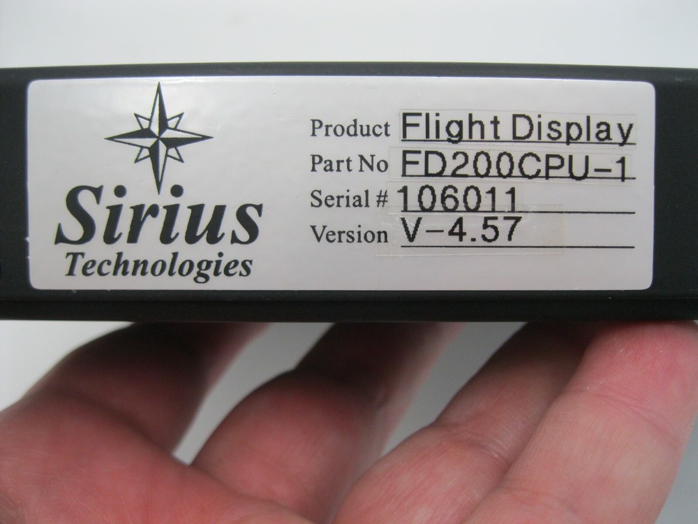 Sirius Technologies Flight Display FD200CPU-1 NOS