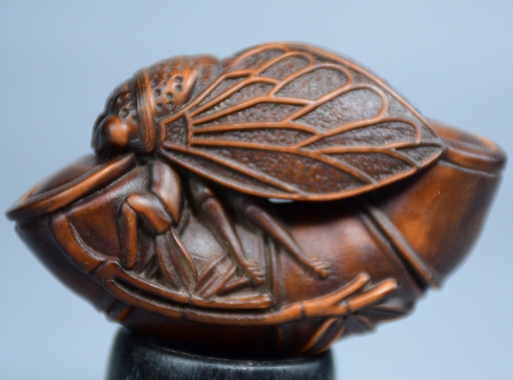 Exquisite Carved Boxwood Striking Display Piece