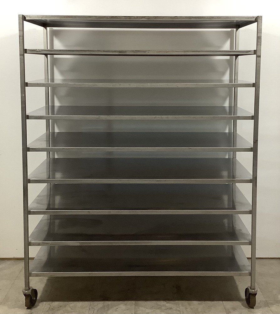 9 Level Solid Stainless Steel Mobile Shelf Rack