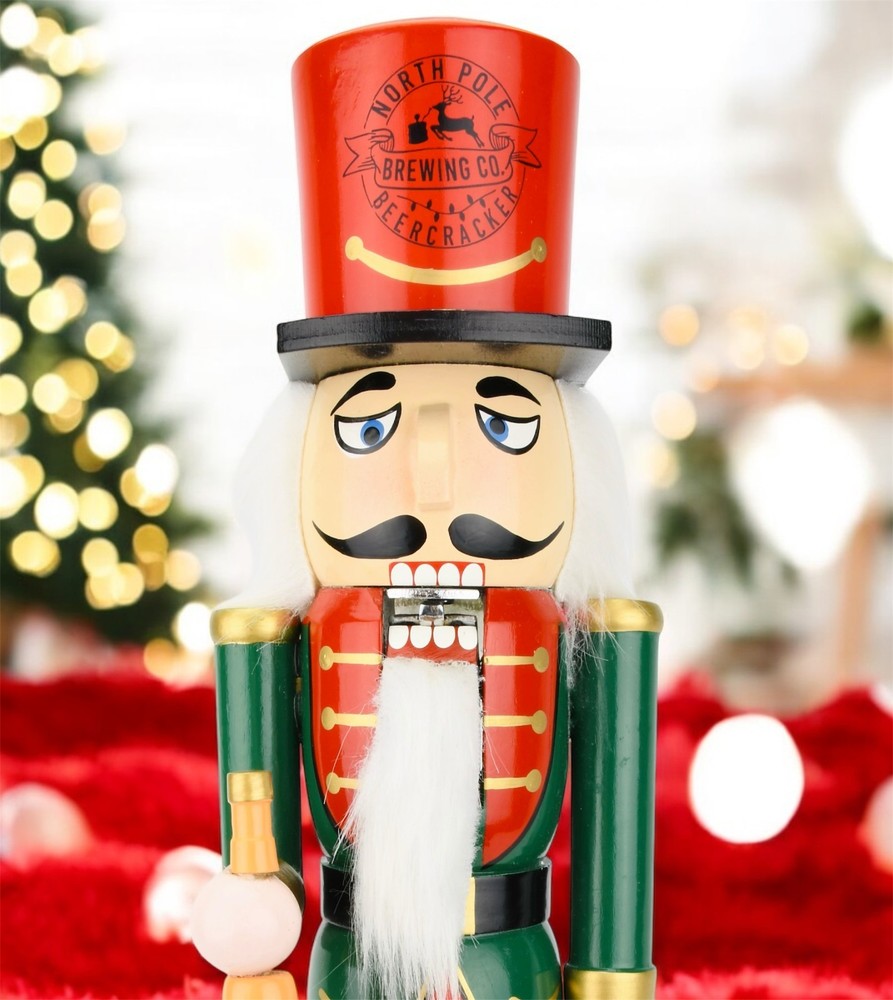 Tree Buddees Beercracker Bottle Opener Nutcracker 15" Tall Beer Opener Fun Decor