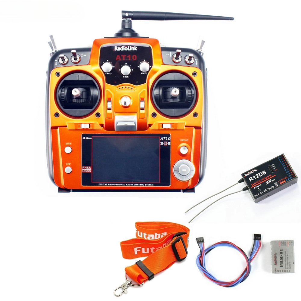 2.4Ghz 10CH RC Transmitter W/ R12DS Receiver Return Module for RC Quadcopter