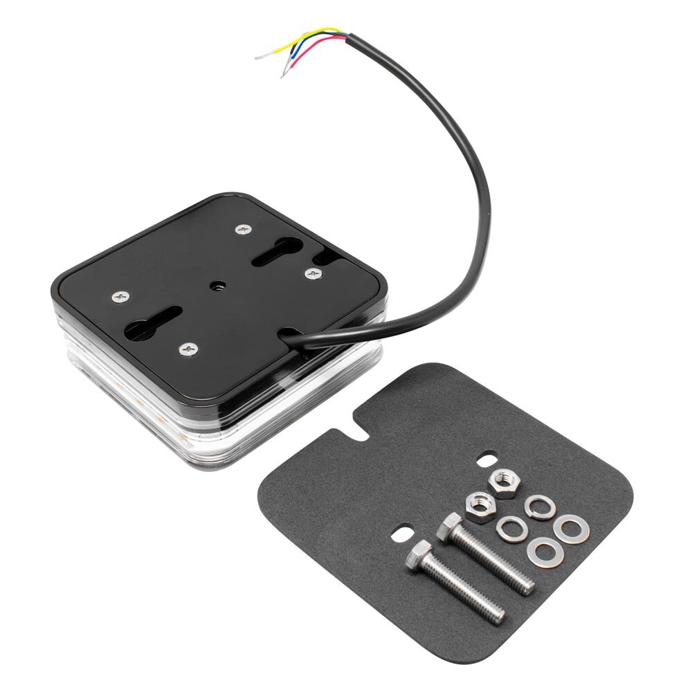 Pro LED MS75AB Permanent Mount Amber/Blue LED Mini Beacon - 10 Flash Patterns