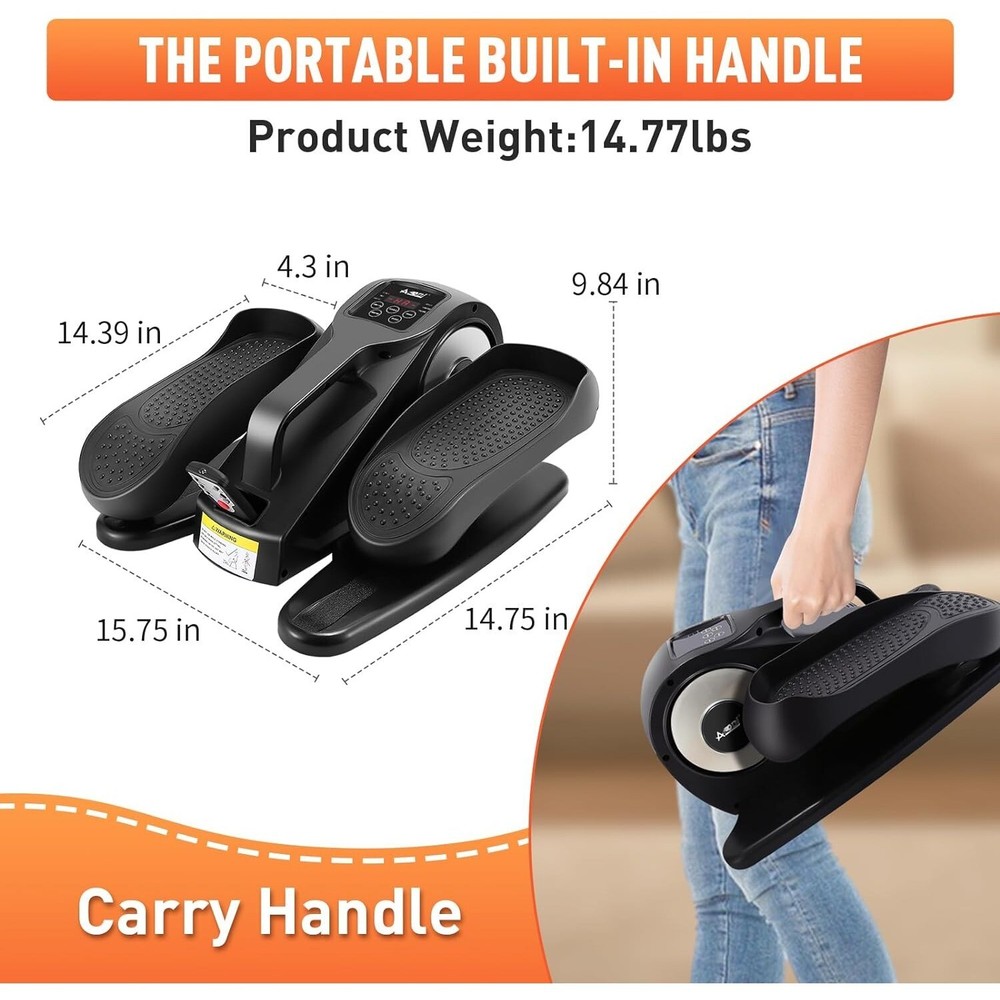 AODI Mini Motorized Under Desk Elliptical Stepper Machine with Remote Display