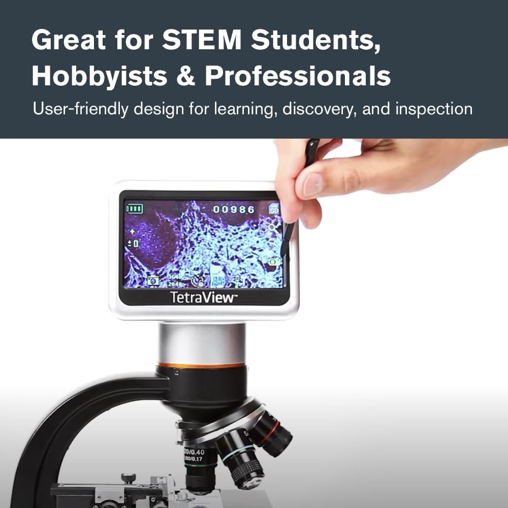 Celestron – TetraView LCD Digital Microscope – Biological Microscope with 5MP