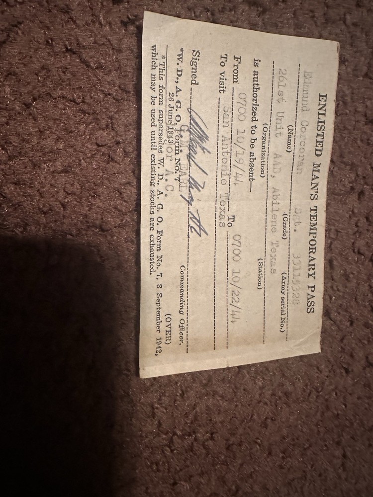 Enlisted Mens Pass