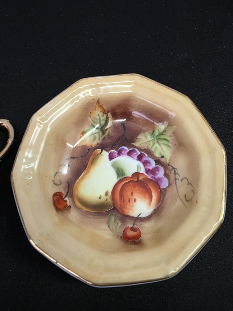 Vintage Lefton Hand Painted Miniature Pitcher And Basin Fruit Pattern